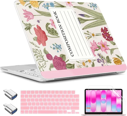 Vista 40 de TWOLSKOO Funda para MacBook Neo de 13 pulgadas 2026 A3404 A18 Pro Chip, funda rígida de plástico con adaptador tipo C, 2 fundas para cámara web