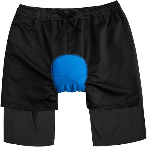 Vista 3 de Pantalones cortos de bicicleta de montaña para hombre, acolchados en 3D, ligeros, holgados, para ciclismo, MTB Bike