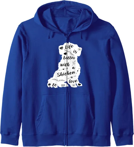 Vista 3 de Shichon - Sudadera con capucha para los amantes de los perros Shichon