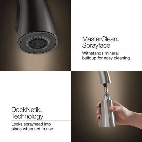 Vista 8 de Kohler k-99260 – 2BZ artefactos de un solo orificio fregadero de cocina llave con boquilla plegable de 17-5/8 pulgadas y 3 funciones de rociador