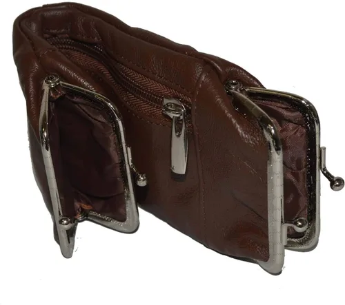 Vista 4 de Marshal - Estuche de cuero genuino para cigarrillos y encendedor con cierre giratorio (marrón)