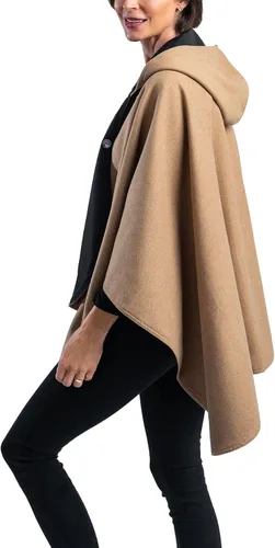 Vista 5 de WarmCaper - Poncho de lluvia cálido para mujer con capucha - suave y resistente a la lluvia (elige tu color)