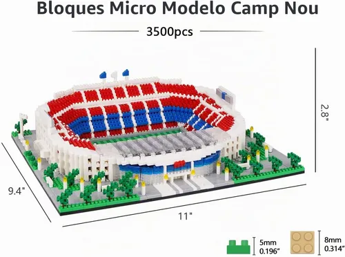 Vista 3 de Micro Mini Bloques, Serie de Estadio de Fútbol Modelo Mini Bloques de Construcción Arquitectura Modelo Kit de Construcción (Camp NOU)