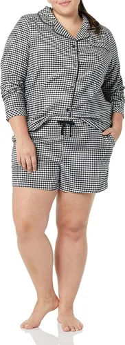 Vista 3 de Tienda Essentials Women's Lightweight Woven Flannel Pajama Set with Shorts