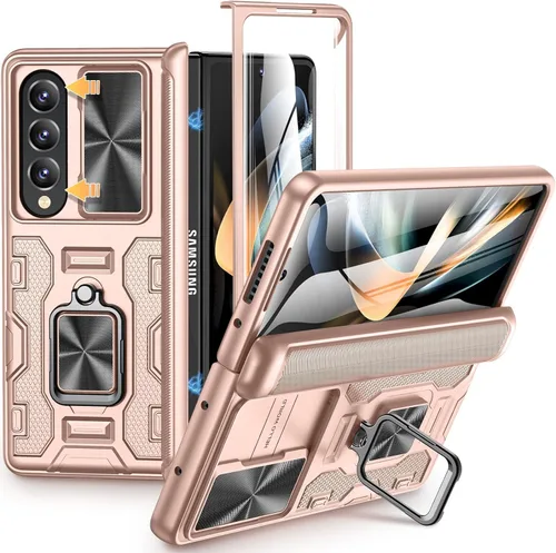 Vista 39 de VEGO Funda para Galaxy Z Fold 4 con Cubierta de Cámara Deslizante y Protección de Bisagra Funda con Protector de Pantalla Soporte Magnético de 360°