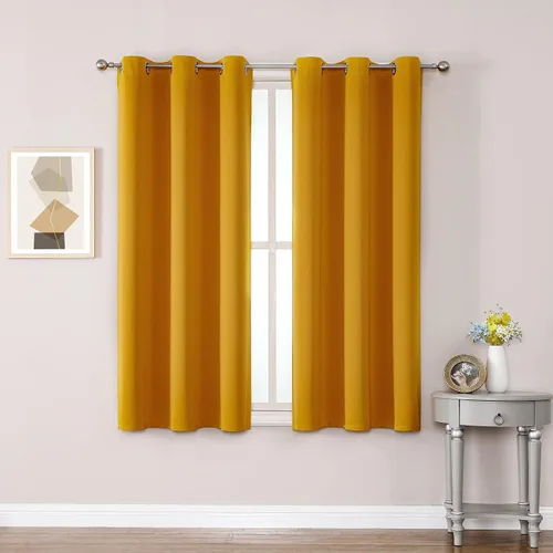 Vista 117 de ChrisDowa - Cortinas cortas para ventana de 40 pulgadas para dormitorio - Cortinas cortas con ojales y aislamiento térmico para oscurecer