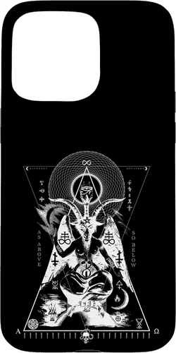 Vista 28 de iPhone 16 BAPHOMET - Como arriba y abajo - Funda de geometría sagrada oculta