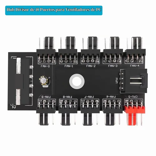 Vista 3 de 1 a 10 vías fuente de alimentación divisor cable de extensión ventilador