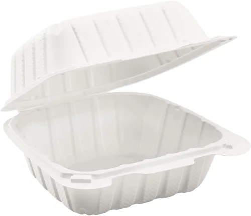 Vista 7 de KARAT EARTH Clamshell - Recipientes para alimentos para llevar [6"x6" - 400 unidades] Recipientes para llevar Aptos para microondas, seguros