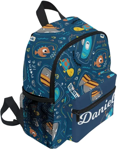 Vista 2 de Mochila de coche personalizada para niños preescolares mochila escolar para niñas y niños bonita bolsa de libros para senderismo camping 09-mar