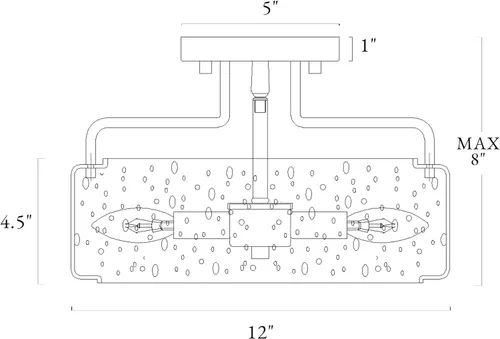 Vista 5 de Lámpara de techo semiempotrada, 4 luces modernas cerca del techo con vidrio sembrado para dormitorio, pasillo, cocina, entrada, acabado de bronce