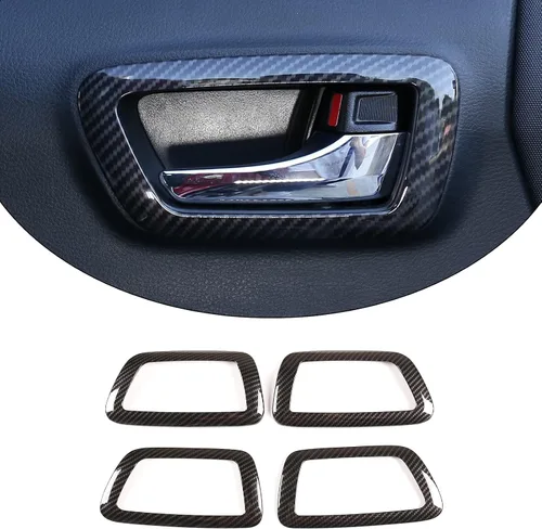 Vista 8 de 4 piezas de ABS para apariencia interior de automóvil, cubierta de panel de manija de puerta compatible con Toyota Tacoma 2016 2017 2018 2019 2020