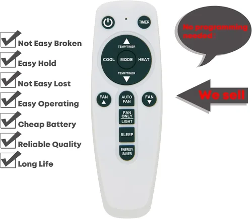 Vista 3 de Replacement Remote Control for Frigidaire FRA104CV110 FRA105BU114 FRA105BU115 FRA105CT110 FRA105CT111 FRA105CT112 FRA105CT113 FRA105CT114
