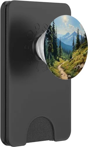 Vista 7 de Montañas Silvestre Bosque Senderismo Pino Naturaleza PopSockets Estándar PopGrip