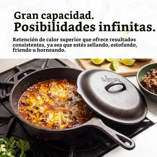 Vista 3 de Freidora Lodge con tapa para pollo, 3 cuartos de galón, Negro