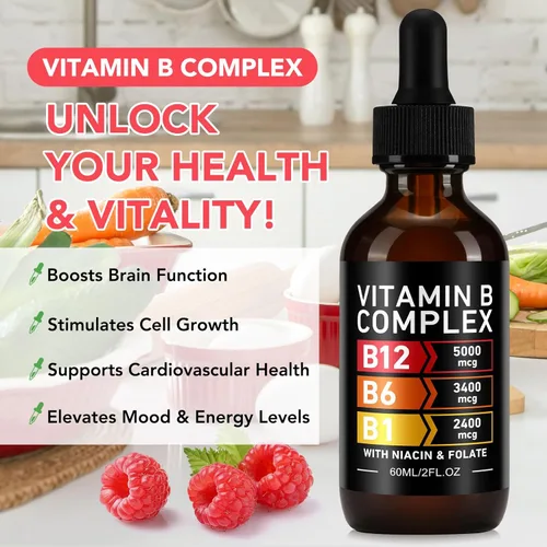 Vista 2 de Frovetani - Complejo orgánico de vitamina B para mujeres, 2 unidades líquidas Vitamina B12 Metilcobalamina, vitamina B6, B1, B9, apoyo metabólico