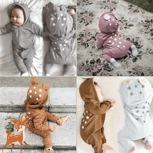 Vista 37 de Simplee Kids Enterizo con diseño de conejo de Pascua con capucha, para bebé, overol con cremallera y orejas largas