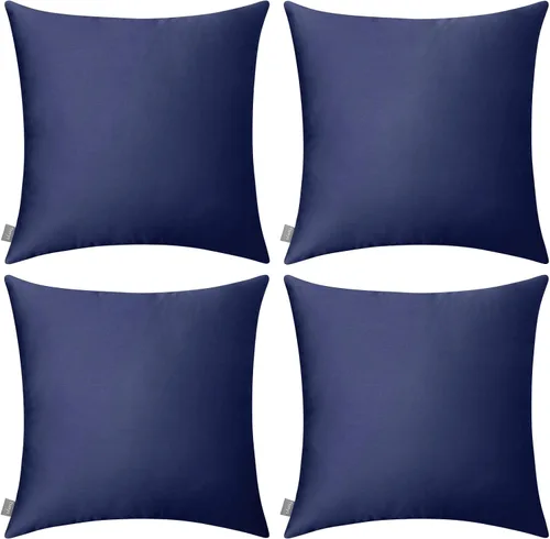 Vista 28 de Thmyo - Paquete de 4 fundas de almohada decorativas de 100 % algodón para lumbar, cómodas, sólidas, para Navidad/Halloween, fundas de cojín Blanco