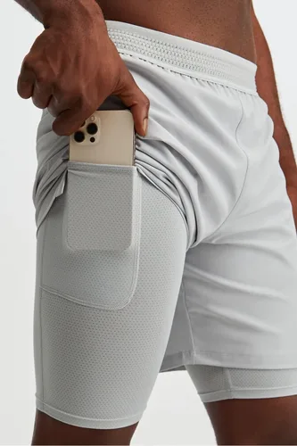 Vista 2 de Fabletics The Fundamental - Pantalón corto para hombre (forro), entrenamiento, correr, entrenamiento, gimnasio, yoga, ultraligero, atlético