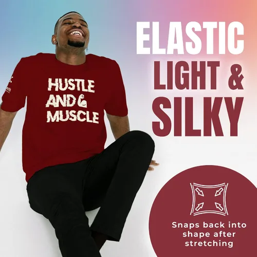 Vista 5 de HVL-Well Camisetas Hustle & Muscle para hombre (suavidad de la tela con material de poliéster)