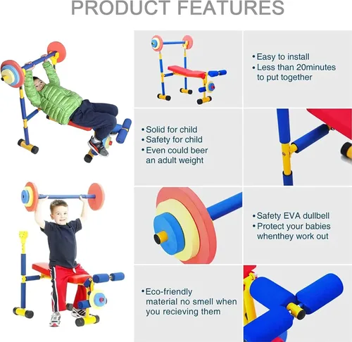 Vista 5 de Fun and Fitness Equipo de bicicleta estática para niños, equipo de ejercicio ajustable para niños y fitness, equipo de entrenamiento para niños
