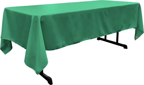 Vista 21 de LA Linen Mantel rectangular lavable de popelín de poliéster, resistente a las manchas y a las arrugas, cubierta de mesa 60x84, mantel de tela