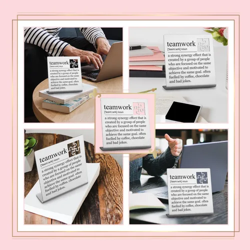 Vista 5 de Regalos de trabajo en equipo, placa de trabajo en equipo, definición de trabajo en equipo, regalos de equipo para empleados, compañeros de trabajo