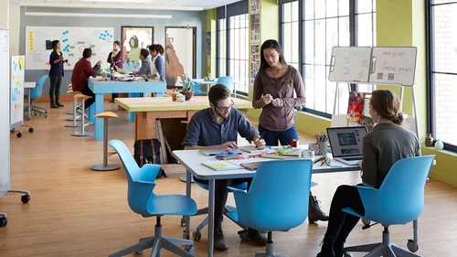Vista 3 de Steelcase Silla multiusos Node: Base de trípode - Ruedas de alfombra estándar