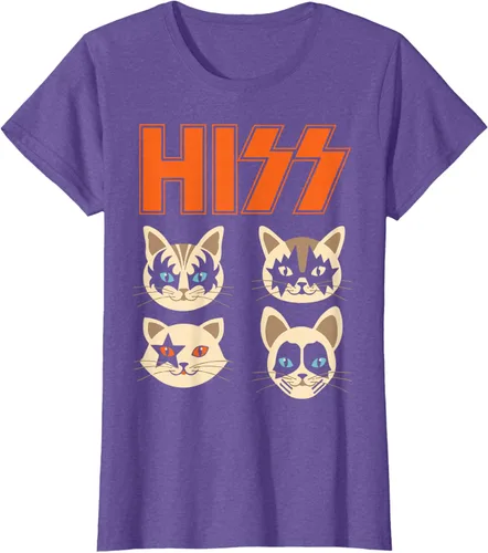 Vista 19 de Camiseta Hiss Funny Cats Kittens Rock Rockin, Negro