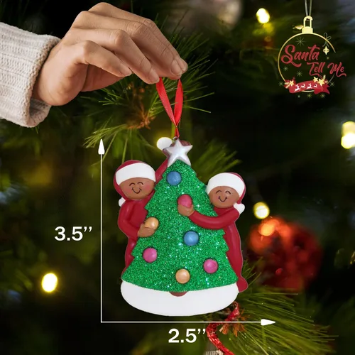 Vista 3 de Adorno de Primera Navidad 2025 Personalizado para Parejas – Regalo Personalizado de Nuestro Primer Año Juntos para Parejas – Adorno de Primera