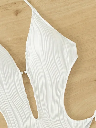 Vista 4 de Verdusa Traje de baño de una pieza para mujer con cuello halter y espalda descubierta