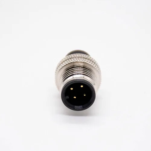 Vista 3 de Elecbee 4 Pin Connector M12 lnjection Molding Connector Male Straight Solder Cup A Code M12 Male Straight 4 Pin Connector