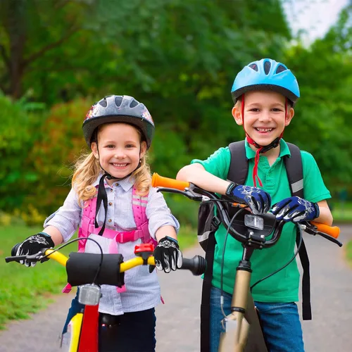 Vista 6 de 4 pares de guantes de ciclismo para niños y niñas y jóvenes guantes de bicicleta de montaña guantes deportivos cálidos para niños guantes de pesca