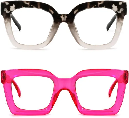 Vista 9 de Gafas de lectura de ojo de gato de gran tamaño para mujer, lentes de bloqueo de luz azul para computadora, estilo retro negro