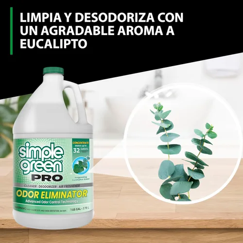 Vista 5 de Simple Green Eliminador de olores Pro Aroma de eucalipto 1 galón