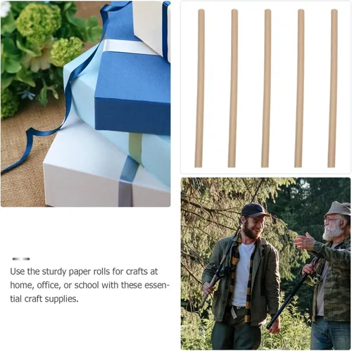 Vista 5 de Ipetboom 5 tubos de cartón para manualidades, tubo de papel redondo de 26.6 pulgadas de largo, rollos hechos a mano para caña de pescar y carrete