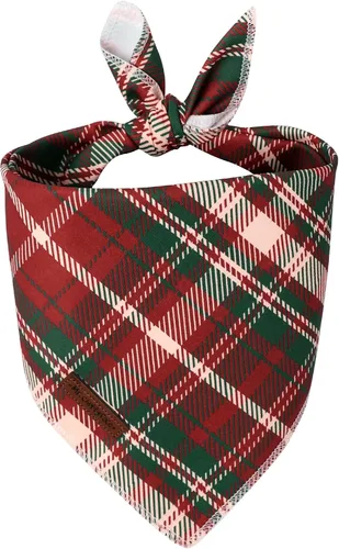 Vista 17 de MR. CHUBBYFACE - Bandana de Navidad para perro, bufanda lavable a cuadros de Navidad para cachorros, bandana ajustable para mascotas para perros