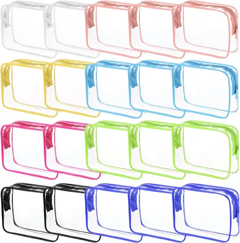 Vista 15 de Bolsas de cosméticos transparentes para mujeres y hombres, bolsas de aseo impermeables, bolsas de maquillaje de PVC, estuche organizador