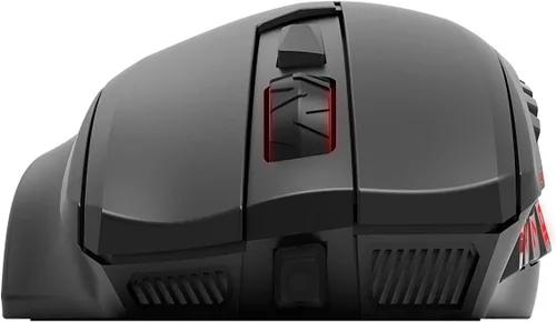 Vista 5 de Tienda Basics Mouse para juegos profesionales con sensor óptico de 12,000 DPI, 12 botones programables, LED RGB retroiluminado, color negro