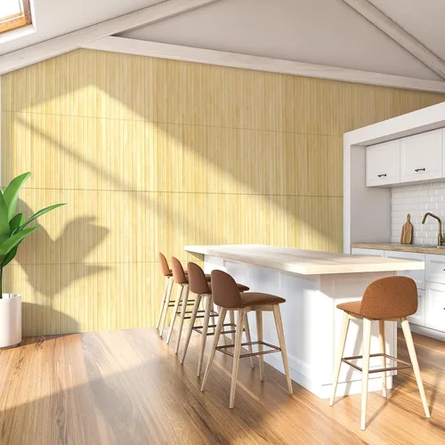 Vista 8 de Art3d - Panel de bambú natural para decoración de pared interior, panel de revestimiento de poste, techo, muebles, gabinete, oficina, 12 x 96