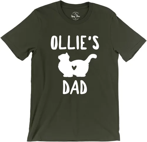 Vista 5 de Camiseta personalizada de raza de gato y nombre para hombre, linda camisa de gato y papá, divertida para regalar a papá y gato, varios