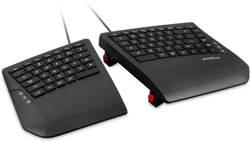 Vista 9 de Perixx PERIBOARD-624B US, teclado inalámbrico ergonómico dividido, separación de hasta 30 pies, ángulo de inclinación ajustable, teclas de membrana