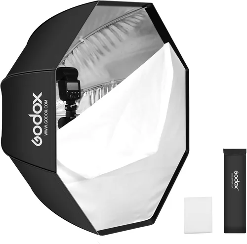 Vista 13 de Godox Softbox Godox S65W Bowens Mount Softbox White Inner 25.6 in/25.6 pulgadas con difusor y estuche de transporte, caja de luz duradera