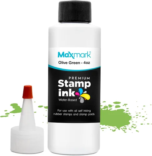 Vista 94 de MaxMark Premium - Tinta de recarga con punta de control en botella para sellos autoentintados, color negro - 1 onza