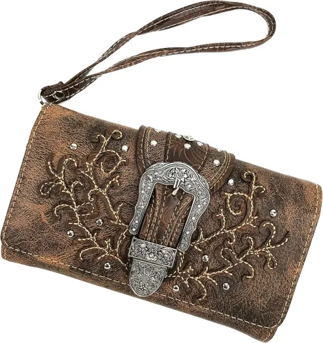 Vista 3 de Zelris Western Country - Cartera cruzada con hebilla floral