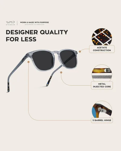 Vista 5 de WearMe Pro Gafas de sol polarizadas modernas redondas cuadradas para hombre