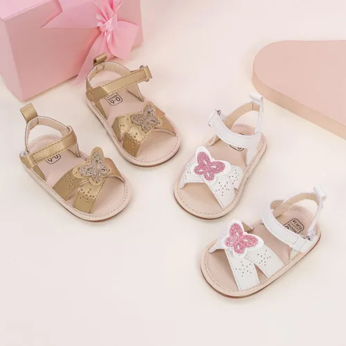 Vista 90 de Meckior Sandalias de verano con punta abierta y suave de piel sintética para bebés y niñas pequeñas
