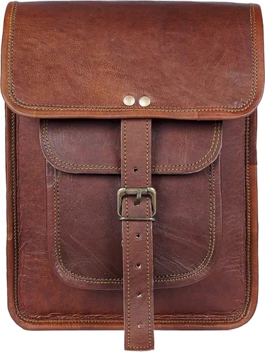 Vista 8 de 11 pulgadas pequeño Crossbody hombro cuero genuino iPad/Tablet Vintage Messenger Bag para 10.5 pulgadas iPad pro para mujeres y hombres