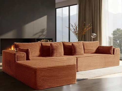Vista 128 de Sofá modular de gran tamaño de 108 pulgadas, cómodo sofá deshuesado en forma de U para sala de estar, asientos extra profundos, sin montaje, sofá