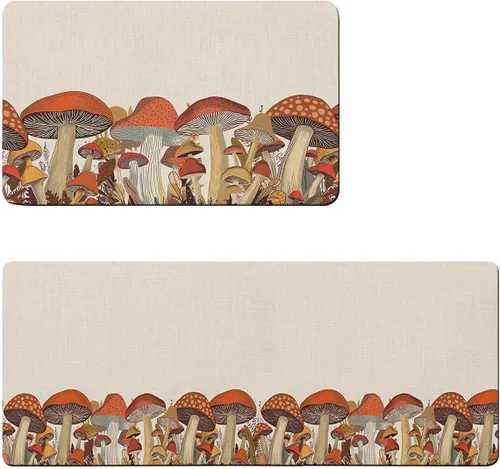 Vista 6 de Tapete de baño antideslizante con diseño de hongos del bosque, tapete de baño de secado rápido y absorbente, tapete de ducha de tierra de diatomeas